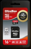 OLTRAMAX MicroSDHC 16GB Class 10 UHS-1 Elite + адаптером SD 45 MB/s