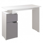 МЕБЕЛЬ-КОМПЛЕКС ЛАЙТ Стол письменный компьютерный с тумбой Белый/Серый шифер
