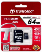 TRANSCEND MicroSDXC 64GB Class10 UHS-I+адаптер