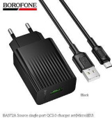 BOROFONE (6941991122651) BAS72Am 1USB 3.0A QC3.0 18W для micro USB Black