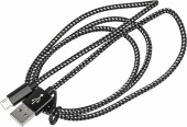 Кабель Buro Braided BHP RET MICUSB-BR USB (m)-micro USB (m) 1м черный