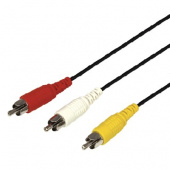 REXANT ШНУР 3 RCA - 3 RCA, ДЛИНА 3 МЕТРА, ЧЕРНЫЙ 17-0204