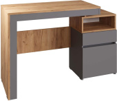 МЕБЕЛЬ-КОМПЛЕКС НОВА Стол письменный с тумбой Серый Шифер/Дуб крафт золотой (1 кор.)