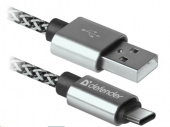 DEFENDER (87815) USB09-03T PRO USB2.0, AM-TYPE-C, 1.0м, белый