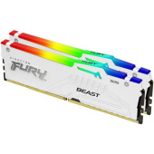 Память DDR5 32Gb 6000MHz Kingston 220 CL36 K2 Fury Beast White RGb kit 2*16 CL36
