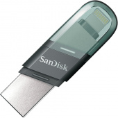 Флеш Диск Sandisk 256Gb iXpand Flip SDIX90N-256G-GN6NE USB3.1 зеленый/серебристый