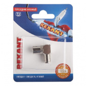 REXANT ПЕРЕХОДНИК АНТЕННЫЙ, (ГНЕЗДО F - ГНЕЗДО TV), УГЛОВОЙ (1ШТ.) 06-0026-A