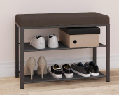 ЗМИ Банкетка Торонто 23S (TORONTO 23S banquet&shoes) цвет каркаса графит, цвет сиденья серый БТ23СГрС