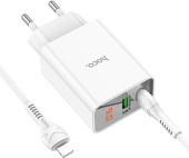 HOCO (6931474769824) C100Aaa 1USB+1Type-C 3.0A QC3.0 PD 20W , White