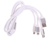 SMARTBUY IK-312 WHITE 3 в 1 MICROUSB+TYPE-C+8 PIN 1.2 м