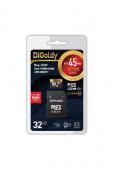 DIGOLDY MicroSDXC 32GB Class10 + адаптер SD (45MB/s)