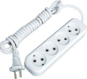 SMARTBUY (SBE-10-4-05-N) 4 гнз х 5,0 м (10А/2.2кВт, ПВС 2х1.0)