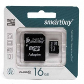 SMARTBUY MicroSDHC16GB Class10 + адаптер LE