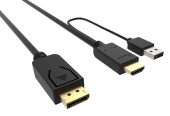 Кабель аудио-видео Buro HDMI (m)/DisplayPort (m) 2м. Позолоченные контакты черный (HDMI-DP-2M)