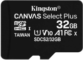 Карта памяти microSDHC 32Gb Class10 Kingston SDCS2/32GbSP Canvas Select Plus w/o adapter