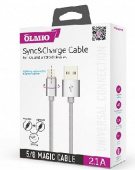 OLMIO USB 2.0 - MAGIC 5/8 (microUSB+lightning), 1м, 2.1А (38767)