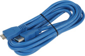 Кабель Ningbo micro USB 3.0 B (m) USB A(m) 3м синий блистер