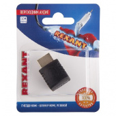 REXANT ПЕРЕХОДНИК АУДИО (ГНЕЗДО HDMI - ШТЕКЕР HDMI), УГЛОВОЙ, (1ШТ.) 06-0176-A