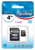 SMARTBUY (SB4GBSDCL4-01) MicroSDHC 4GB Class4 + адаптер