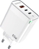 AKSBERRY (6974929200114) T50 USBC+USBC+ USBA QC3.0 65w (белый)