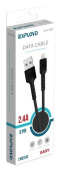 EXPLOYD EX-K-1383 Дата-кабель USB - 8 Pin 2.0М 2.4A круглый силикон чёрный