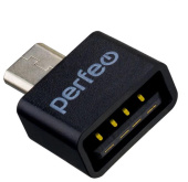 PERFEO (PF_B4995) adapter USB на micro USB c OTG (PF-VI-O010 Black) чёрный