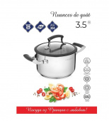 VENSAL 1512VS Кастрюля с крышкой Vensal Nuances de gout из нержавеющей стали 3,5л (20см)