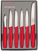 Набор ножей кухон. Victorinox Standart (5.1111.6) компл.:6шт красный подар.коробка