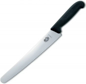 Нож кухонный Victorinox Fibrox (5.2933.26) стальной универсальный для кондитерских изделий/хлеба лезв.260мм серрейт. заточка черный