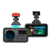 Видеорегистратор с радар-детектором TrendVision Hybrid Signature Real 4K GPS ГЛОНАСС черный 170° 3840x2160 WiFi
