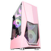 Корпус 1STPlayer DK-3 розовый без БП MidiTower ATX LED (DK-3-PK-3G6)