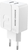 MORE CHOICE (4627151191768) NC46a 2USB 2.4A для Type-C 1м White