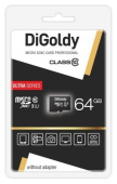 DIGOLDY 64GB microSDXC Class10 UHS-1 [DG064GCSDXC10 UHS-1-AD w]