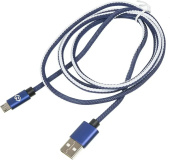 Кабель Digma MICROUSB-1.2M-BRAIDED-BL USB(m)-micro USB (m) 1.2м синий