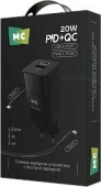 MORE CHOICE (4620202555786) NC85a 1USB+1Type-C 3.0A PD 20W+QC3.0 Type-C Type-C Black