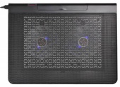 Подставка для ноутбука Buro BU-LCP170-B214 17"398x300x29мм 2xUSB 2x 140ммFAN 926г металлическая сетка/пластик черный