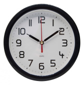 Часы настенные аналоговые Бюрократ Alarm-R15P D15см черный/белый