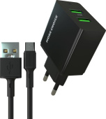 MORE CHOICE (4610196409882) NC11m Black - СЗУ 2USB 2.4A для micro USB