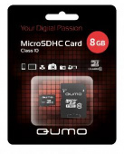 QUMO MicroSDHC 8GB Class10 + адаптер