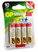 Батарея GP Ultra Alkaline 15AUGLNEW LR6 AA (промо:Подари Жизнь!) (4шт)