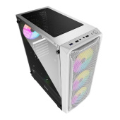 Корпус Powercase Корпус Powercase Mistral Z4 White, Tempered Glass, Mesh, 4x 120mm 5-color LED fan, белый, ATX (CMIZW-L4) (CMIZW-L4) (202747)