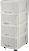 KEEPLEX KL379422048 Ajur с ящиками на колесиках четырехсекционный компакт белое облако