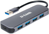 Разветвитель USB 3.0 D-Link DUB-1341 4порт. черный (DUB-1341/C2A)