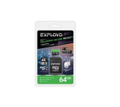 EXPLOYD MicroSDXC 64GB Class 10 (U3) V30 Vision + адаптер (SD 95 MB/s)