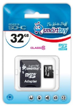SMARTBUY MicroSDHC 32GB Class10 + адаптер