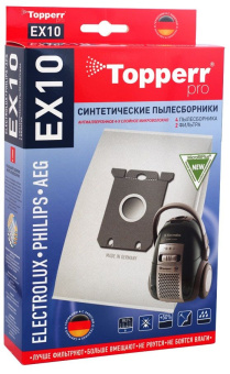 Пылесборник Topperr EX10 д/Electrolux, Philips, AEG Тип S-bag, Gr200 4 шт. синт.