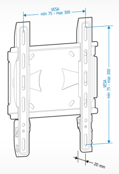 Кронштейн для телевизора Holder LCDS-5045 металлик 19"-40" макс.45кг настенный фиксированный