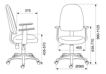 Кресло Бюрократ CH-1300 черный Престиж+ крестовина пластик