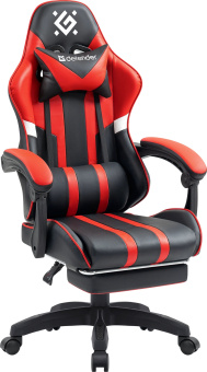 Кресло игровое Defender COLRAN экокожа черный/красный (64025)