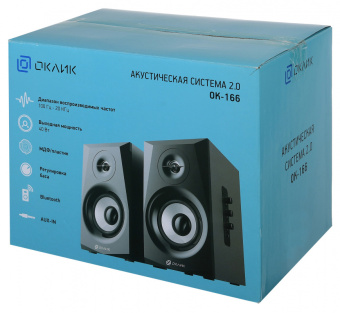 Колонки Оклик OK-166 BT 2.0 черный 40Вт BT